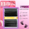 C Curl Lash Clusters Extensions 280 Pcs Individual Eye lash Clusters 100D Cluster Lashes Fluffy Wispy Lash Clusters Makeup at Home - DIY Lash Extension Kit for Self Application (9-18MM) Mix