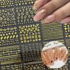 30 Sheets Gold Nail Art Stickers 3D Self-Adhesive Star Moon Nail Decals Holographic Heart Letter Snowflake Pattern Nail Supplies Gold Nail Art Design for Women Acrylic Nails Decoration Accessories