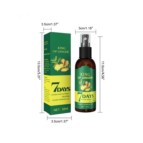 50ML Ginger Hair Oil for Hair Growth, Natural Ginger Hair Growth Serum, Hair Fall Control, For Damaged Dry Hair, Nourishing Scalp, Unisex (2 Pcs)