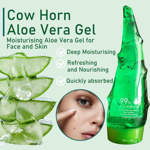 Aloe Vera Gel for Face & Body,Hydrating Travel Size Pure Aloe Vera Gel Face Moisturizer for All Skin Type,No-sticky Long Lasting Refreshing Moisturizing Fast Absorbing Aloe Cream Gel