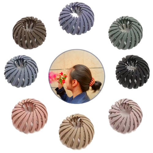 Hair Clips and Accessories Set - Matte Retractable Bird Nest Hair Clips, Ponytail Holders, Bun Clips, and Claws for Women and Girls (8)