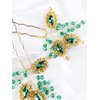 Brihasory Green Gold Bridal Hair Pins 2PCS Wedding Hair Pieces for Brides, Handmade Crystal Hair Clip for Women Hair Accessories, Daily Party Prom Hair Decoration Bridesmaid Gifts(Green)