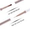 Ycyan 2Pcs Dual-ended UV Gel Nail Brush Set Rhinestone Handle Nail Art Design Brushes Professional Nail Tools Rose Gold