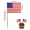 BLUE TOP 100 Pcs USA American Flag Toothpick Flags,Small Toothpick Mini Stick Cupcake Toppers Olympic Games Celebration Party Decoration Celebration Cocktail picks for Party Bar Sport events.