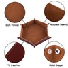 SIQUK 2 Pieces Dice Tray PU Leather Dice Folding Hexagon Tray Dice Holder for Dice Games Like RPG, DND and Other Table Games (Camel and Black)