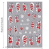 Christmas Nail Art Stickers Decals 5D Embossed Snowflake Nail Decals Self-Adhesive Red Gloves Feather Bells Nail Design Xmas Nail Art Supplies Sticker for Christmas Manicure Nail Art Decorations 3PCS