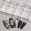 Nail Art Rhinestones Kit, Clear Crystal AB Flatback Glass Rhinestones Crystal Gems Stones, with Tweezer and Rhinestone Picker Dotting Pen for DIY Nail Art Craft