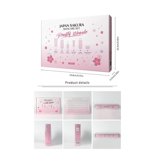 1 Pack Skin Care Set, Containing Deep Cleansing Facial Cleanser+ Hydrating Facial Cream + Skin Refining Facial Serum+Firming Eye Cream+ Facial Toner+ Facial Emulsion