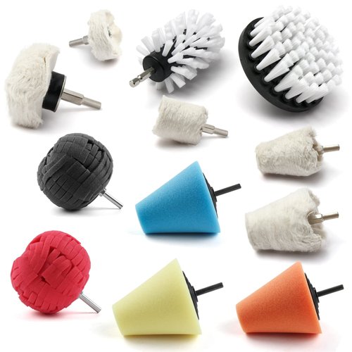 Medoon Polishing Pad Buffing Wheel Kit 12 Pack, Polishing Ball Buffing Wheel for Drill，For Car Care Metal Aluminum Stainless Steel Chrome Wood Plastic Ceramic Glass Woods Fabric Cotton Machine Jewelry