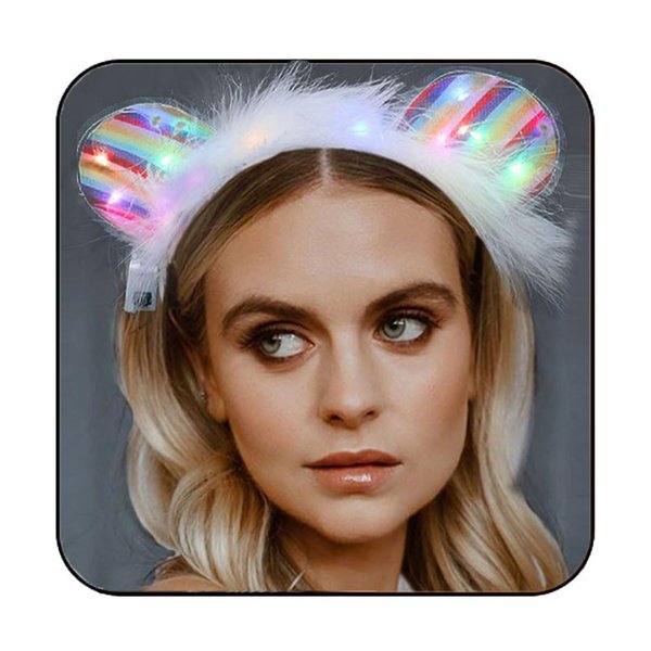 GORTIN Light up Pride Headband Feather Led Rainbow Gay Pride Day Hair Band Glowing LGBTQ Costume Headwear Hair Accessories for Women