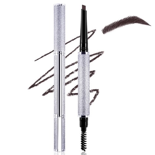 Boobeen Eyebrow Pen Waterproof Eyebrow Pencil Long Lasting Gray Brown Eyebrow Filler Pencil with Spoolie Brush, Creates Natural Eye Brows Makeup Effortlessly