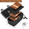 Flauno Travel Cigar Humidor - Portable Cigar Case with Cigar Cutter & Humidifier, Holds up to 15 Cigars, Waterproof, Crushproof, Airtight Seal, Durable