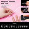 Gellen Gel Nail Kit Easy Nail Extension Set, 240Pcs Pre-Shaped Medium Almond Soft Gel Nail Tips 15g Solid Nail Glue Gel for Press On Nails Acrylic Nails Mini LED Nail Lamp Home DIY Manicure Gift
