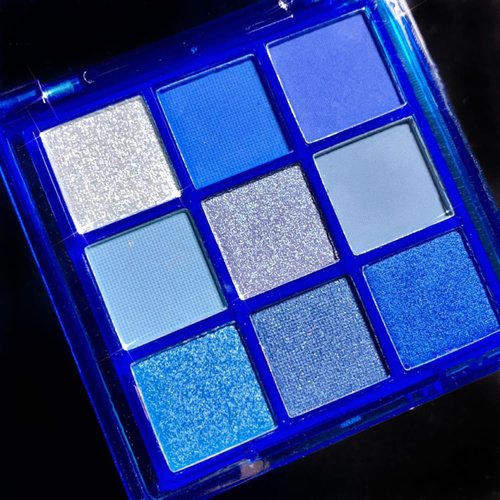 MAEPEOR Black Grey Smokey Eyeshadow Palette 9 Colors Cool Toned Matte Glitter Eyeshadow Palette Longlasting Waterproof Smoky Eye Shadow for Girls and Women (Set 3, Blue Silver)