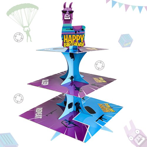 Video Game Birthday Party Supplies, 3 Tier Video Games Cupcake Stand for Boys Game Fans Birthday Decorations Baby Shower Game Party Favors