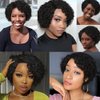 Pixie Kinky Curly Human Hair Wig Short Pixie Cut Curly Wigs For Black Women Natural Black Wigs Human Hair Short Glueless Wig Brazilian Full Machine Made Wig Side Part None Lace Wigs Ready To Wear