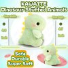 Fat Dinosaur Stuffed Animals, Dino Kawaii Plush Toy for Girls and Boys, Soft Dinosaur Plush Toys Keychain, Small Dinosaur Plushies, Mini Stuffed Animal for Kids, Goodie Bag Stuffers (Light Green)