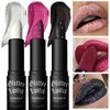 Metallic Diamond Glitter Lipstick, 3 Colors Diamond Lip Gloss Matte to Glitter Lipstick Long Lasting Waterproof Shimmer Sparkling Lipstick High Pigment Tinted Lip Gloss for Halloween Lip Makeup