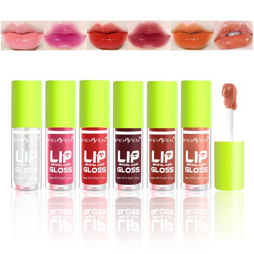 Loobexery 6 Colors Mini Fat Oil Lip Gloss Lip Oil Fat Lip Oil Hydrating Lip Glow Oil, Moisturizing Lip Gloss Shiny Transparent Toot Tinted Plumping Lip Oil Nourishing Non-sticky