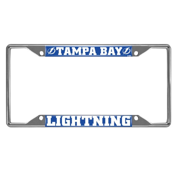 FANMATS 25114 Tampa Bay Lightning Chrome Metal License Plate Frame, Team Colors, 6.25in x 12.25in