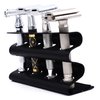 Parker Double Edge Razor Stand – Solid Brass with Black Finish –Holds 4 Razors – Parker Stand with Padded Base – Excellent Storage for Long Handled Double Edge Safety Razors