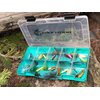Evolution Outdoor 3500 Drift Series Fishing Tackle Tray – Seafoam Green, Tackle Box Organizer with Colorful Compartments, Clear Lid, 2 Latch Closure