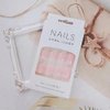 24 Pcs Nude Pink Press on Nails Short Square - YEFIUO Cute Fake Nails Press ons Glossy Nail Tips Full Cover False Nails with Ombre Designs Glue on Nails Kit Acrylic Set Festival Nail Art DIY for Women