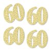 Big Dot of Happiness Gold Glitter 60 - No-Mess Real Gold Glitter Cut-Out Numbers - 60th Birthday Party Confetti - Set of 24