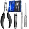 Nail Clippers Set 4Pcs Ingrown Toenail Nail File, Nail Cutter Surgical Stainless Steel Treatment Thick Nail Clipper, Fingernail Clipper for Men Seniors Skin Remover Metal Tin Box Suitable for Gifts
