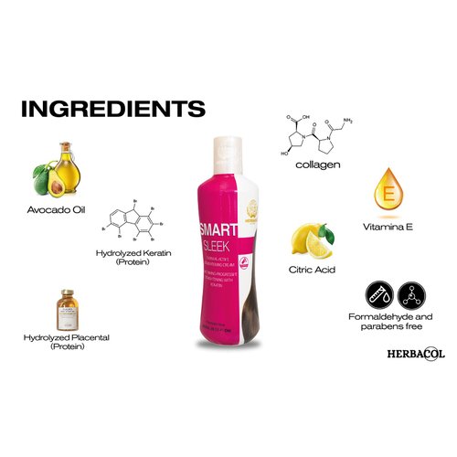 Herbacol Lisso Inteligente Tratamiento | Leave-in Cream Thermoprotector | Natural Keratin Treatment | Anti-Frizz | 8.1 Fl Oz