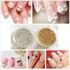 Minejin 3D Nail Art Gold Steel Ball Mini Beads Women Makeup Silver Studs Metal Tips 1mm 4 Boxes