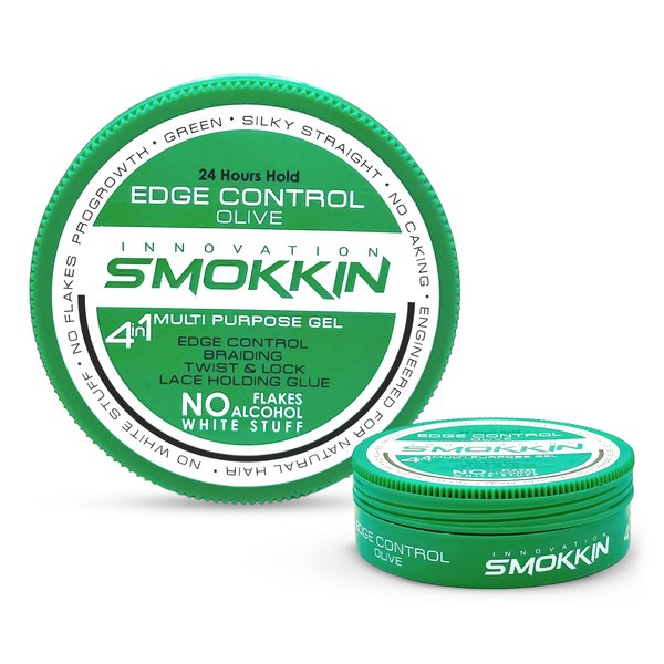 INNOVATION SMOKKIN Strong Hold Hair Gel, Edge Control, Braiding Gel, Locking & Twist Styling Wax, Versatile Styling Locking Gel Applicable To Diverse Hair Types. (Olive 5.09 Fl oz)