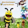 JUSTQUNSEEN Hand Puppet Realistic Plush Puppet 13",Insect Animal Puppets for Kids Insect Stuffed Animal Hand Puppet with Moveable Mouth,Soft Stuffed Bee Puppet Story Toy Puppets Role Play Show Game