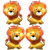Giant Lion Balloons 33 Inch Lion Shaped Balloons Woodland Lion Balloons for Jungle Safari Themed Backdrop Kids Birthday Party Decorations(Pack of 4)