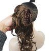 Wiginway Messy Style Ponytail Hair Extension Handmade Braid Synthetic Hair-Piece with Jaw Claw Clip (Medium golden brown)