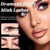 LoveOurHome 7 Pairs Fake Eyelashes Fluffy False Eyelashes Faux Mink Wispy Lashes Natural Look Lash Extension Eye Lashes 18mm 6D Volume Strips False Lashes with Tweezers for Women Teen Girls