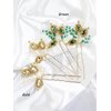 Brihasory Green Gold Bridal Hair Pins 2PCS Wedding Hair Pieces for Brides, Handmade Crystal Hair Clip for Women Hair Accessories, Daily Party Prom Hair Decoration Bridesmaid Gifts(Green)
