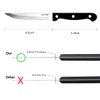 dearithe Steak Knives Set of 6, Black Full-Tang Triple Rivet Serrated Stainless Steel Sharp Blade Flatware Steak Knife Set, 4.5 Inches, For Restaurant Kitchen Camping, Dishwasher Safe