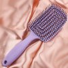Hair Brush Dry Wet Hair Brush Detangling for Fine, Thick, Curly Hair - Curved and Vented Hair Brush for Women, Men or Kids Faster Blow Drying Styling Professional Paddle Vent detangler (Purple)