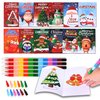 CAVENLLI 24 Pcs Christmas Coloring Book for Kids Bulk with 24 Crayons, Christmas Activity Books with Xmas Stockings Goodie Bags Stuffer Filler Fun Christmas Party Favors For Kids