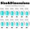 AddFavor Short Press on Nails Square Round Short Fake Nails Glossy Full Cover Acrylic Artificial Glue on Nails for Women, 240pcs/pack Turquoise Nails, Sticky Tabs, Nail File