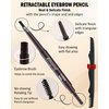 12Pcs Waterproof Eyebrow Pencil Black, Brow Shape and Fill Eye Brow Pencil Kit, Eye Brow Pencils for Women Makeup, Long Lasting Smudge-Proof Easy to Color, Retractable Eyebrow Pen with Brow Razor-01