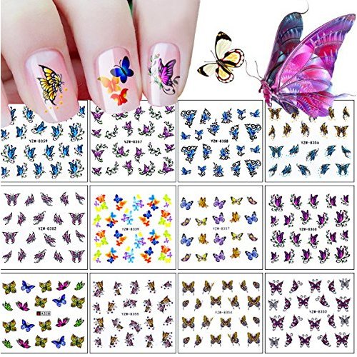 240 Beautiful Butterflies Nail Art Decals