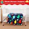 Lukeight Dinosaur Toddler Blanket for Boys and Girls, 380GSM Thick Soft Cartoon Baby Blanket for 1 2 3 Year Old Boy, Small Warm Dinosaur Fleece Baby Blanket for Crib, Bed, Travel-40x30 Inches
