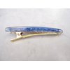 Generic 2 3/4 inch blue or creme oval speckled alligator hair clip barrette (Primary color: Creme)