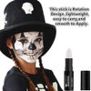 Go Ho 3 PCS Makeup Clown White Black Cream-Blendable Sticks,Waterproof Green Face Body Paint Professional SFX Makeup,Safe Facepaint Nose&Lip Smacking for Festival or Stage Makeup(White+Black+Green)