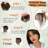 KPROYU Human Hair Toppers For Women Real Human Hair 3D French Bangs Hair Clip(6 * 8) 360° Cover Clip In Bangs Real Human Hair (Natural Black) Hair Topper With Bangs Hair Clip Human Hair
