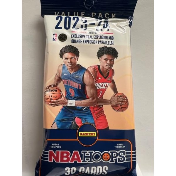 2023-24 Panini NBA Hoops Basketball Jumbo Fat Cello Value Pack - 30 Trading Cards - Look for Victor Wembanyama RC - Look for Randomly Inserted Autographs