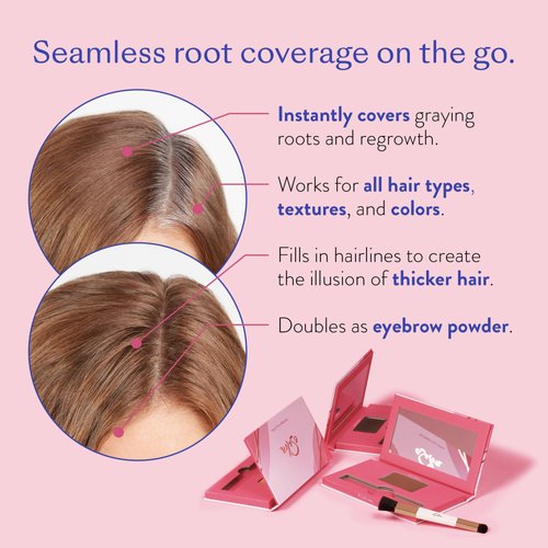 eSalon Hair Root Touch Up Powder, Conceal & Cover (Dark Auburn) - Hairline Powder for Women - Scalp Concealer & Filler for Thinning & Gray Hair Coverage - Creates Thicker & Fuller-Looking Hair