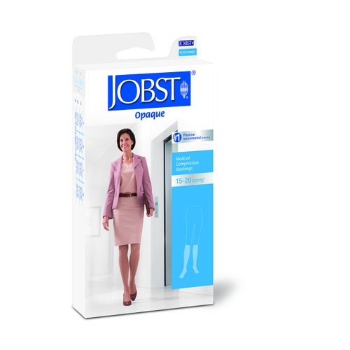 JOBST - 115212 Opaque Knee High 15-20 mmHg Compression Stockings, Closed Toe, Small, Natural